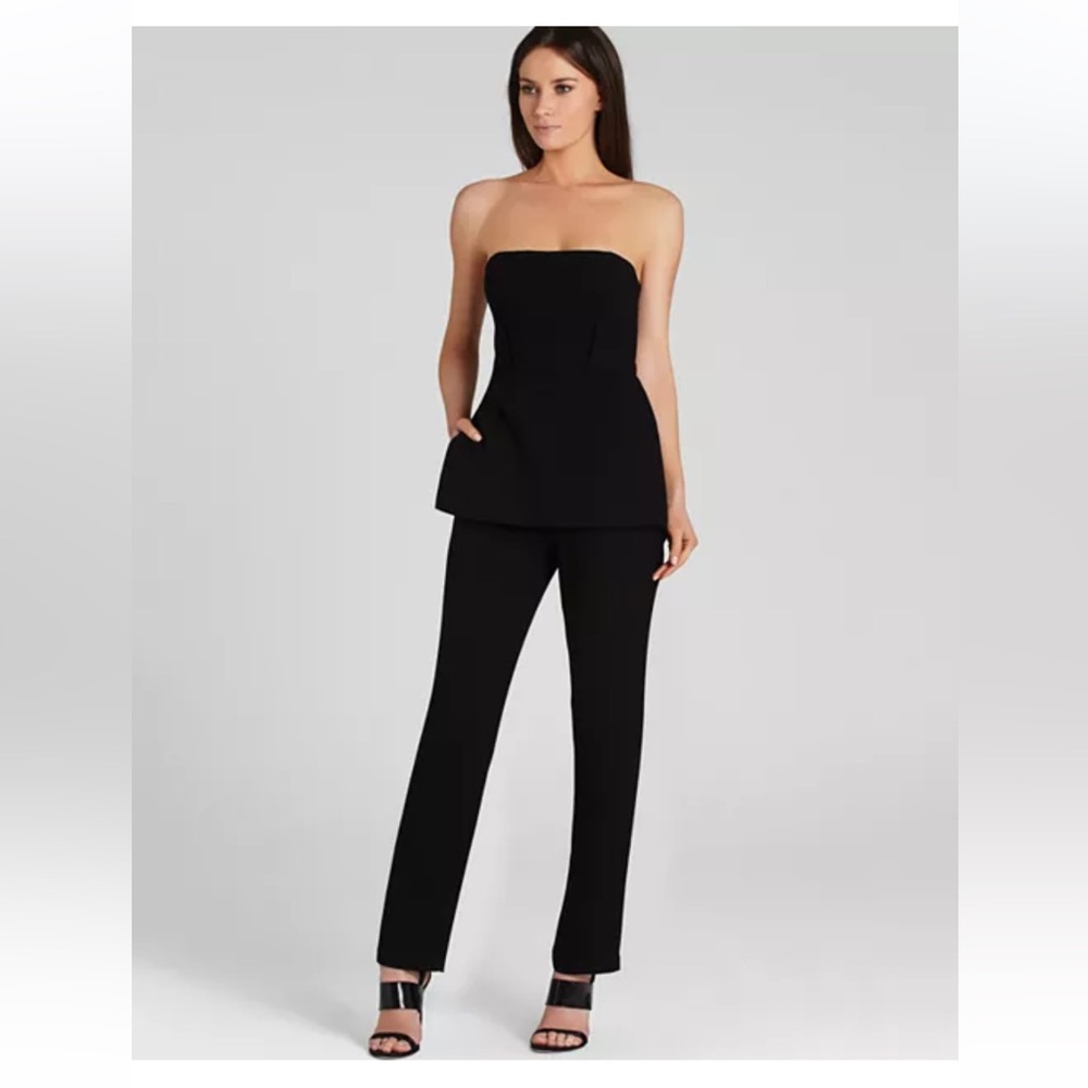 BCBGMAXAZRIA
Simone Strapless Peplum Jumpsuit  Size 4